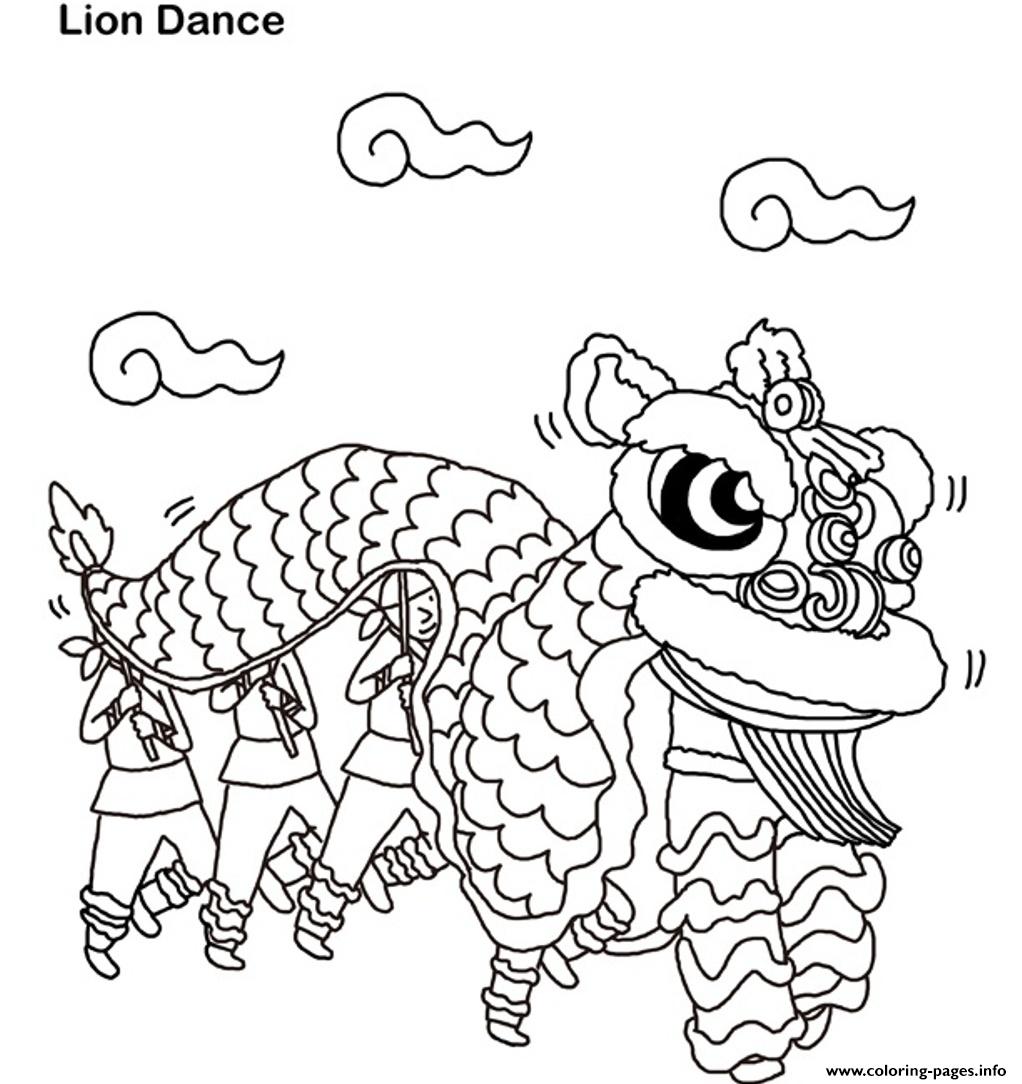 Lion Dance Chinese New Year S34e1 Coloring Pages Printable