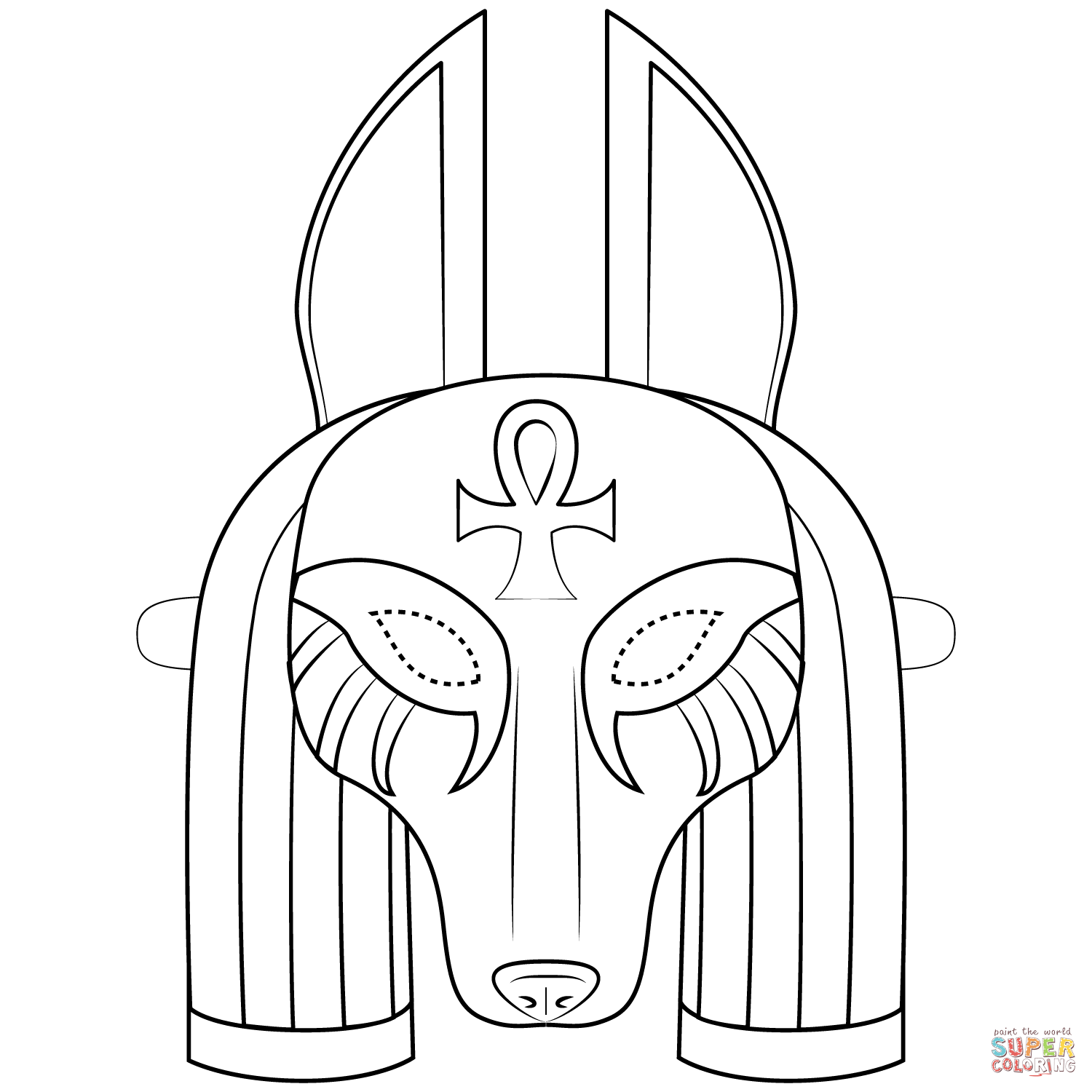 Anubis Mask coloring page | Free Printable Coloring Pages