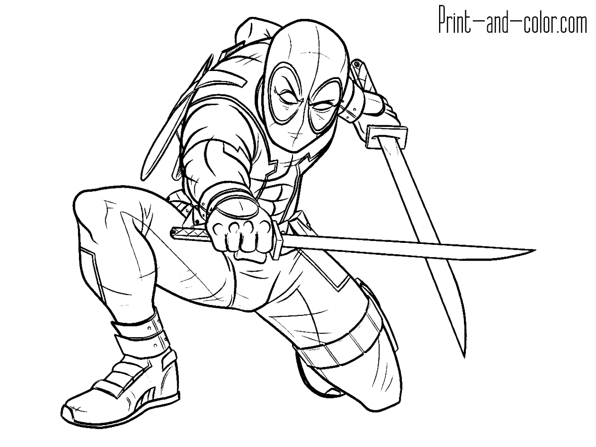 Deadpool coloring pages | Print and Color.com