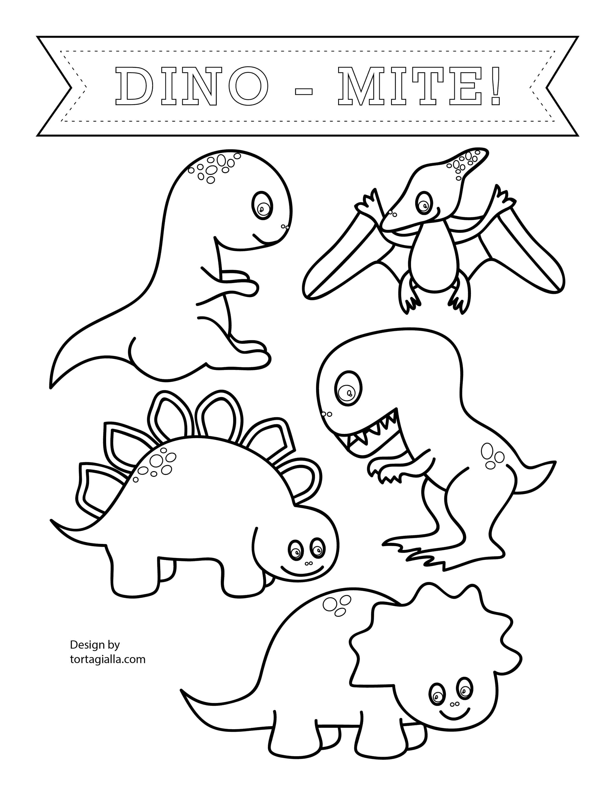 Free Printable Dinosaur Coloring Page | tortagialla