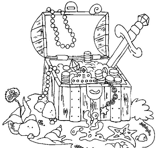 Pirate Treasure Chest Coloring Page - Get Coloring Pages