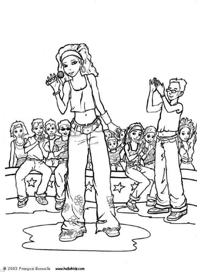 Rock star coloring pages - Hellokids.com