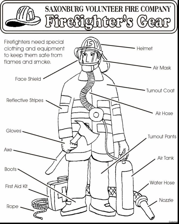 Firefighter Coloring Pages Firefighter Coloring Pages For Preschoolers At  Getdrawings - birijus.com | Fire prevention week, Fire safety unit, Fire  safety