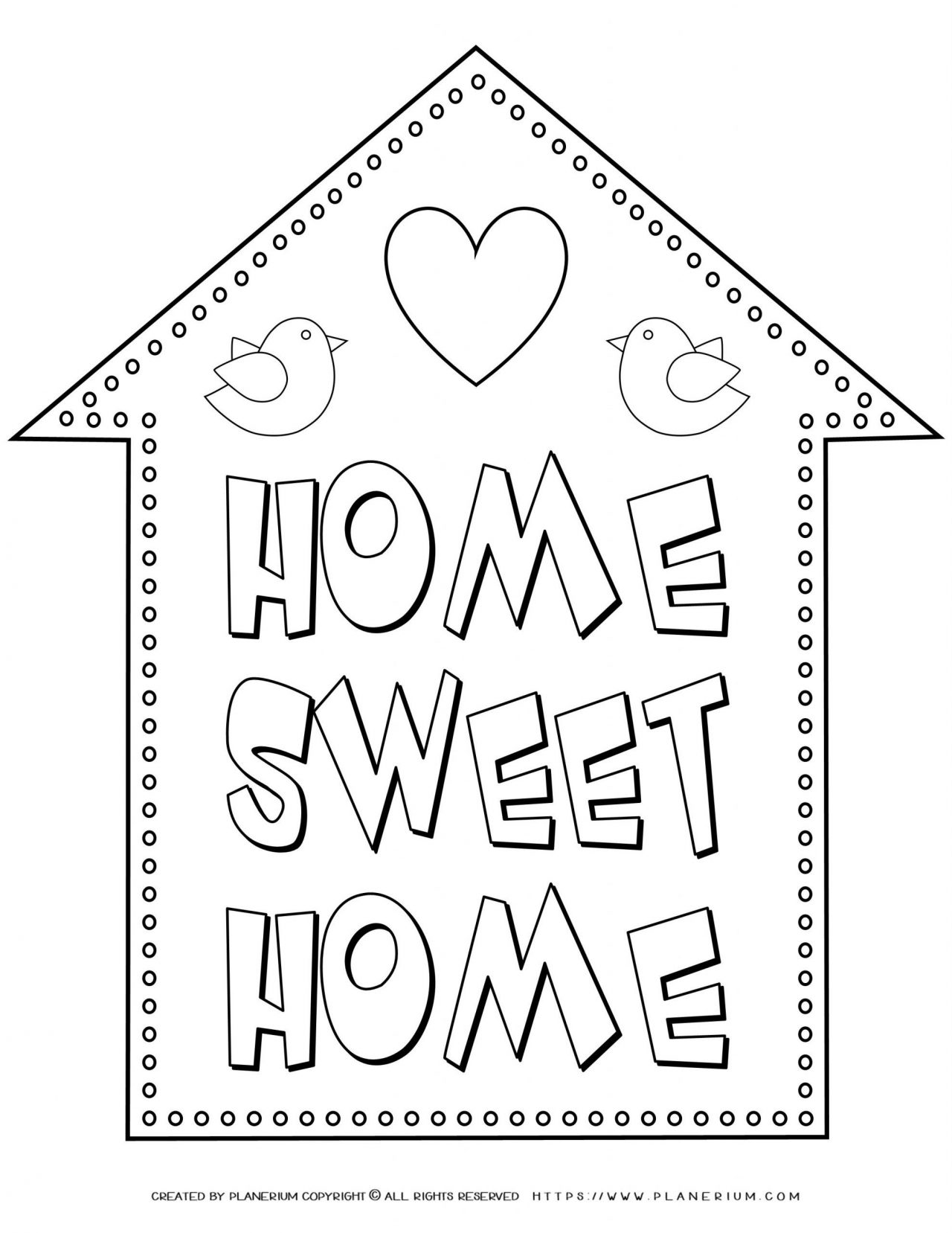 My Home - Coloring pages - Home Sweet Home | Planerium