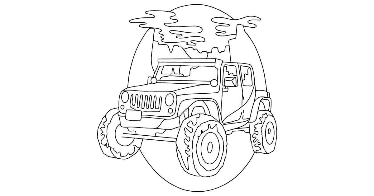 Jeep car - Cars coloring pages for Adults online and printable