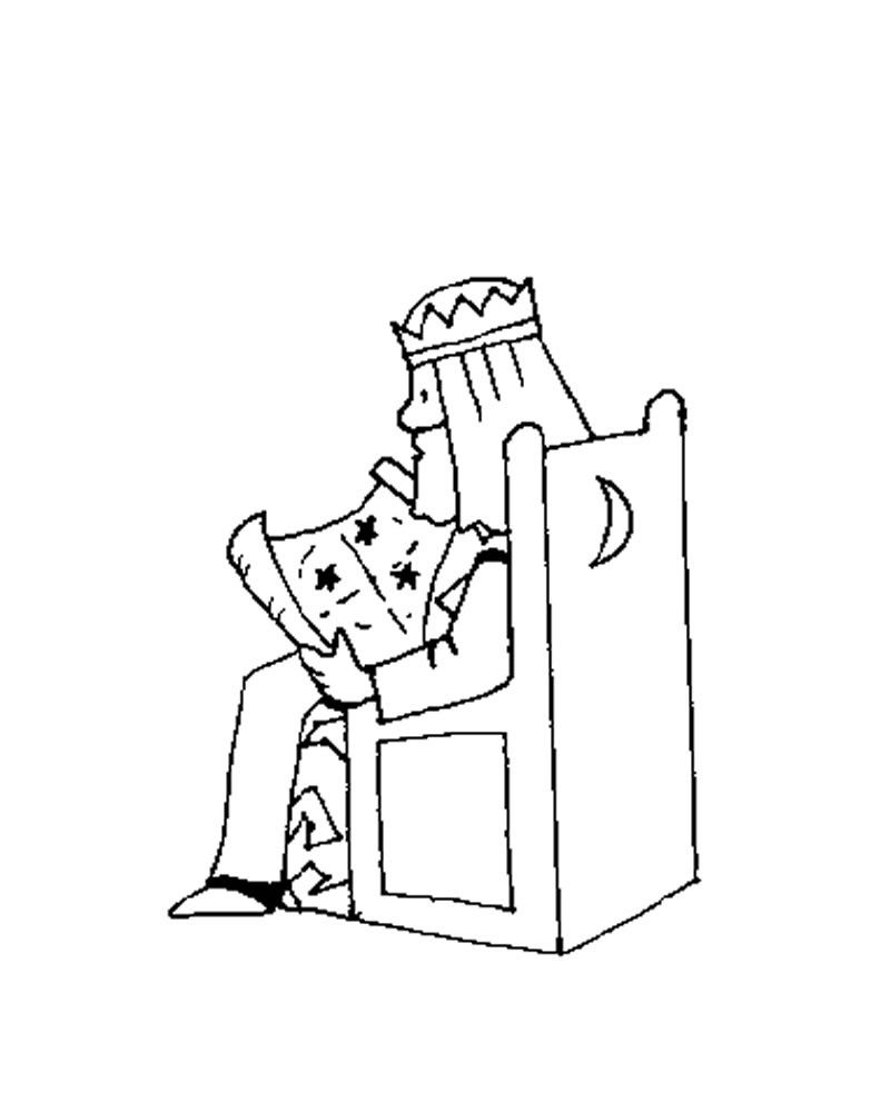 THREE WISE MEN coloring pages - Melchior the persian king