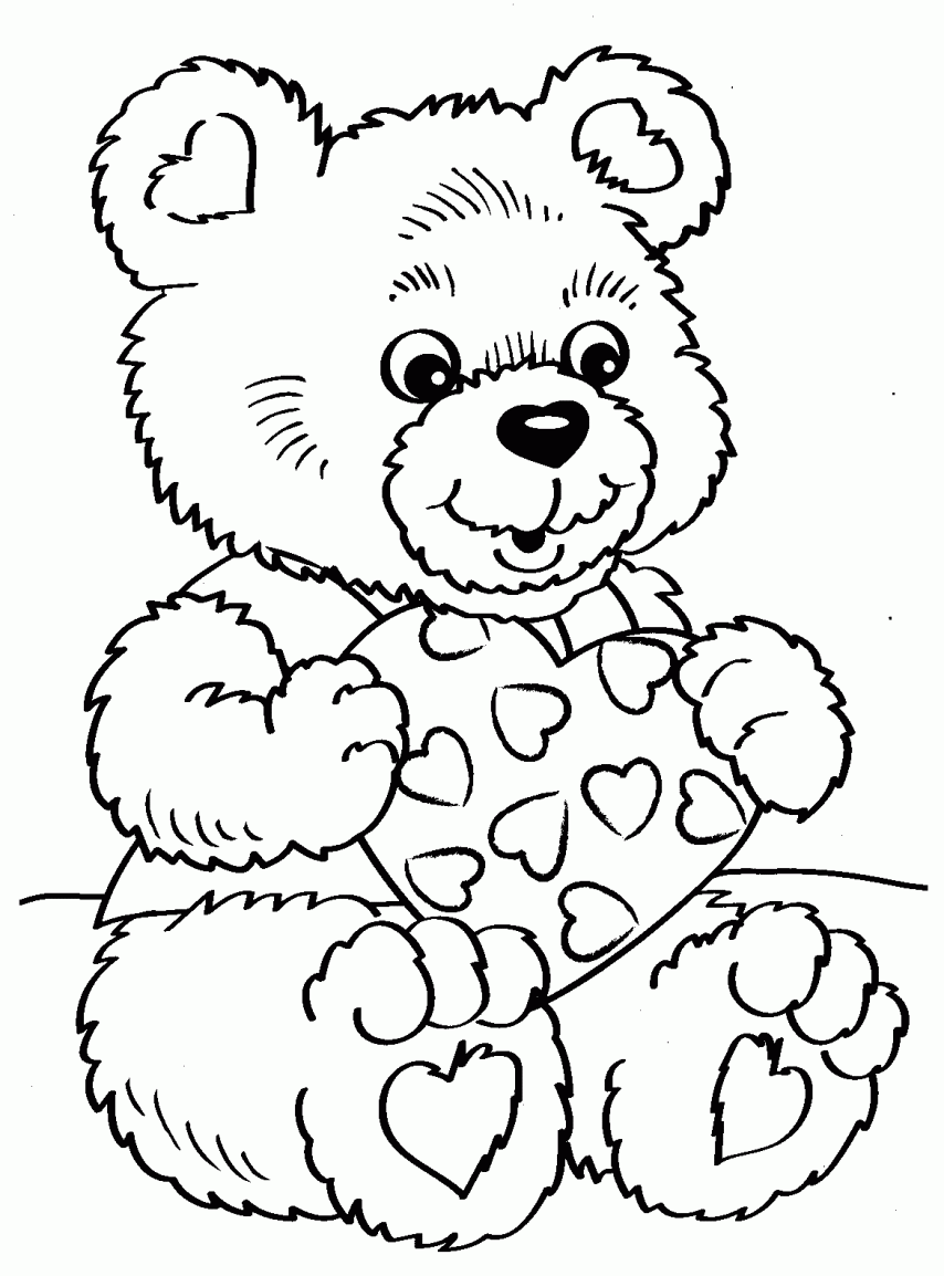 coloring valentine valentines bear teddy printable disney adult colouring printables clipart bears code boy books za bojanke djecu valentinovo adults