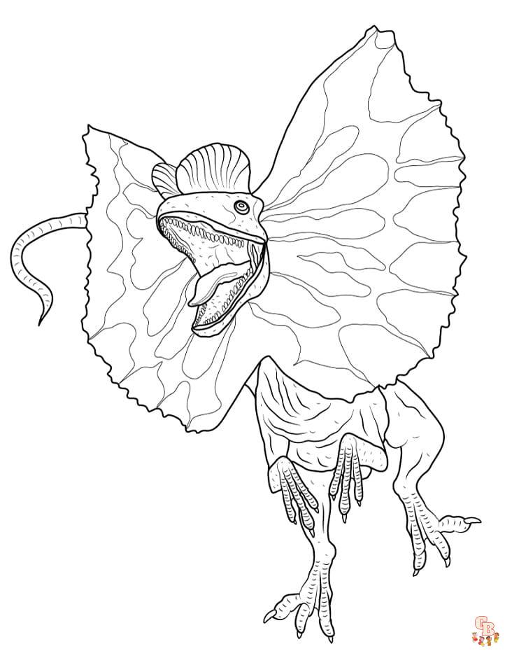 Dilophosaurus Coloring Pages for Kids | GBcoloring