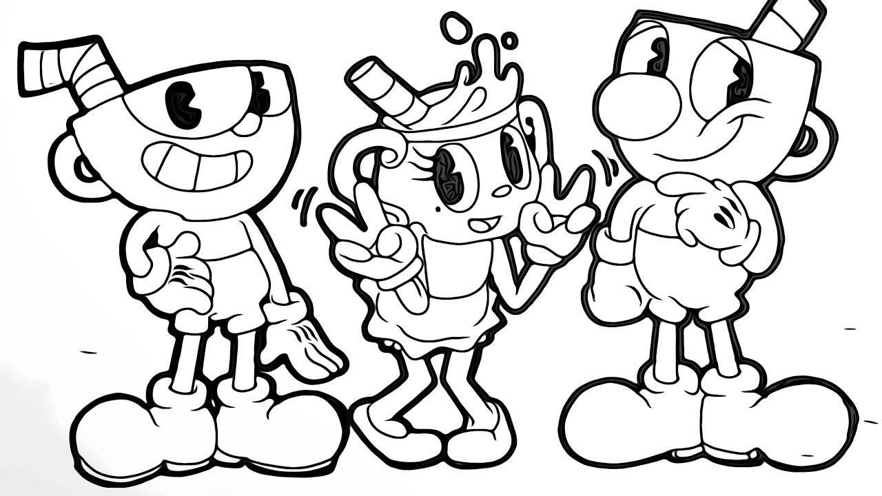 Cuphead Coloring Pages Coloring Home