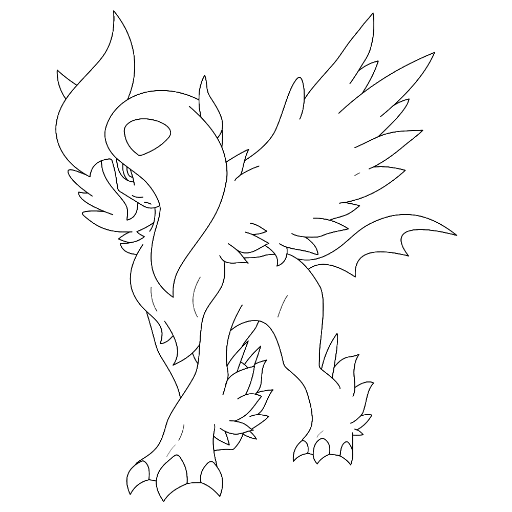 Mega Absol - Coloring pages for kids