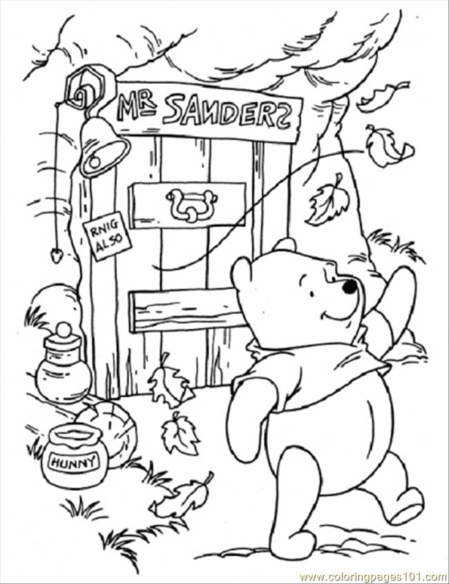 Pooh In Windy Day Coloring Page - Free Winnie The Pooh Coloring ...