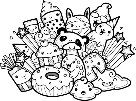 Fun Monster Doodles Coloring Page Decal – Wallmonkeys