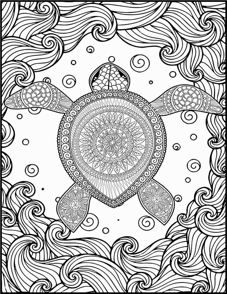 Turtle Hard Coloring Page - Free Printable Coloring Pages for Kids