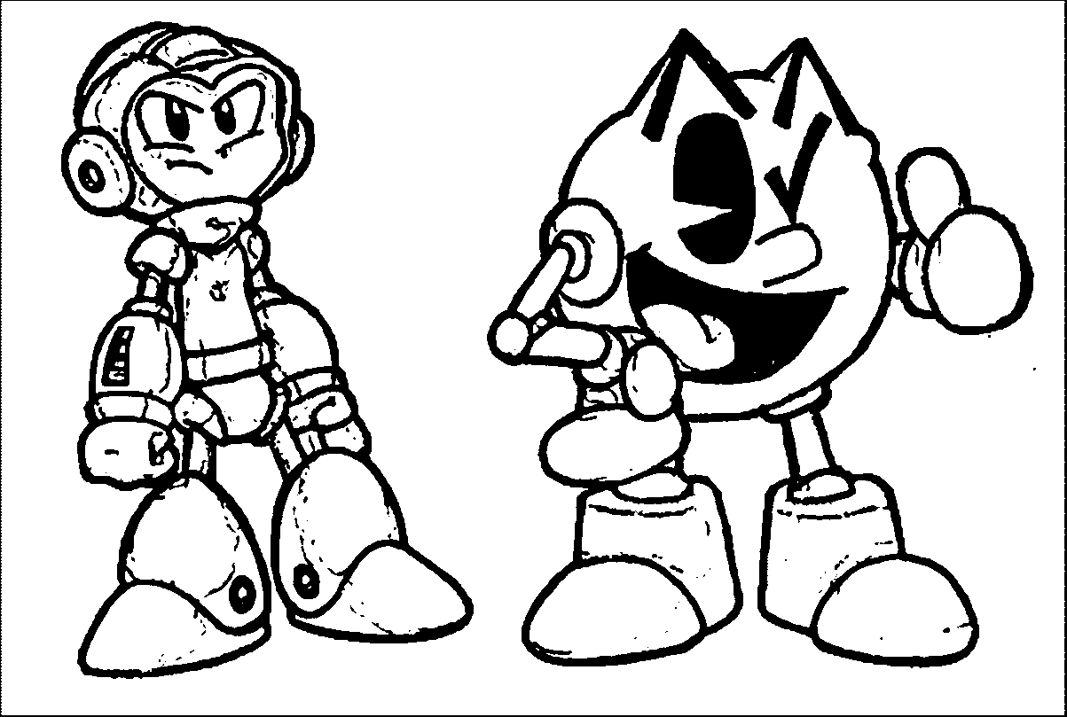 pacman and megaman coloring pages - Clip Art Library