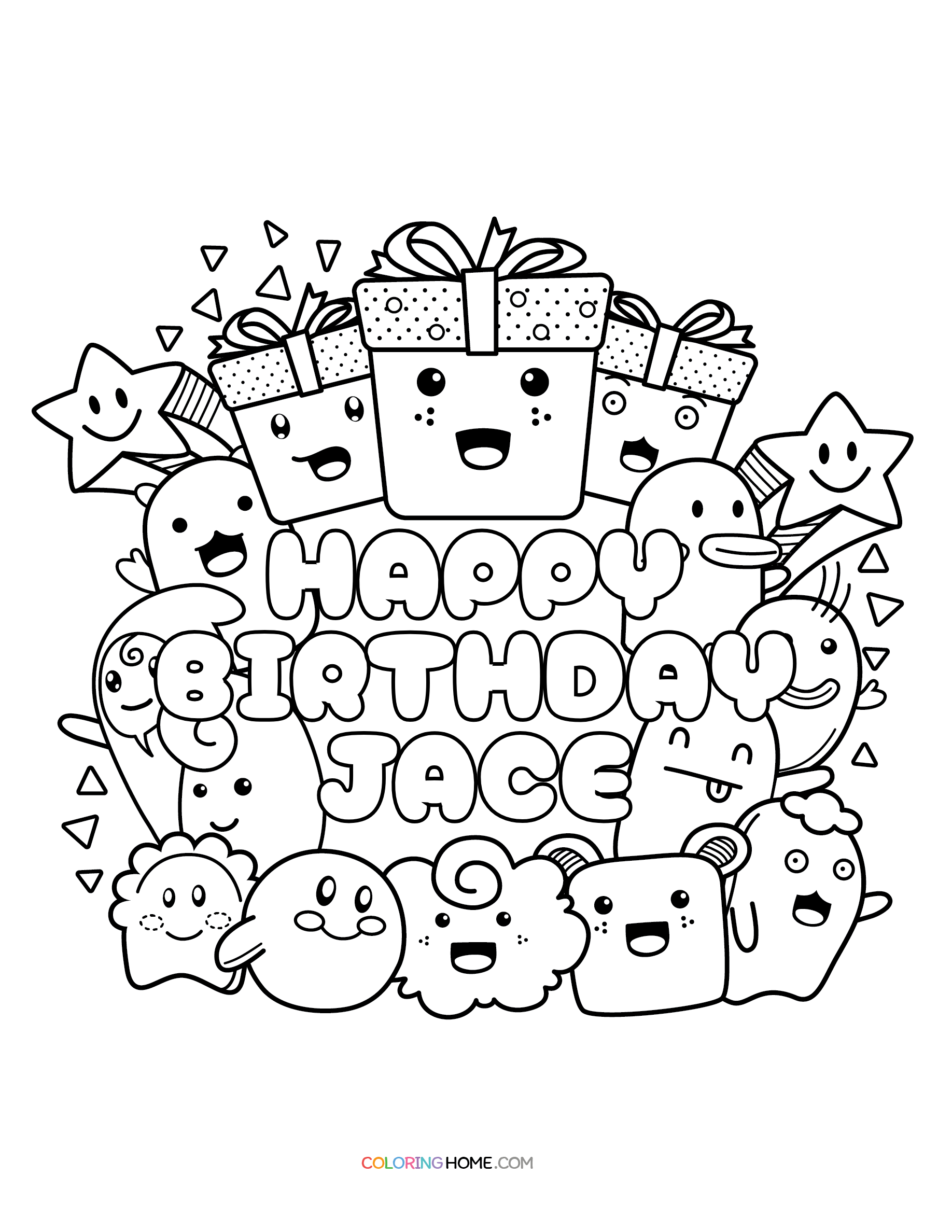 Happy Birthday Jace coloring page