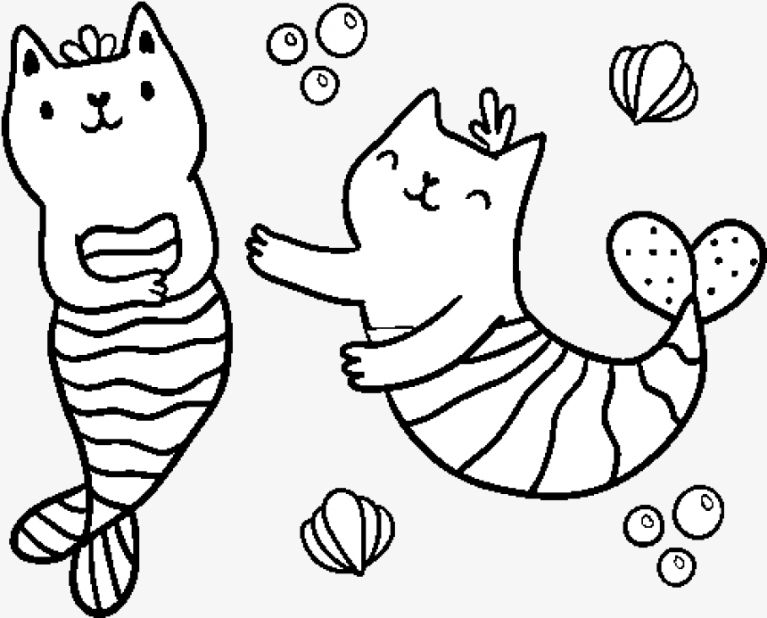 Cat Tail Png, Cat Mermaid Coloring Pages, HD Png Download (#7764763), PNG  Images on PngArea