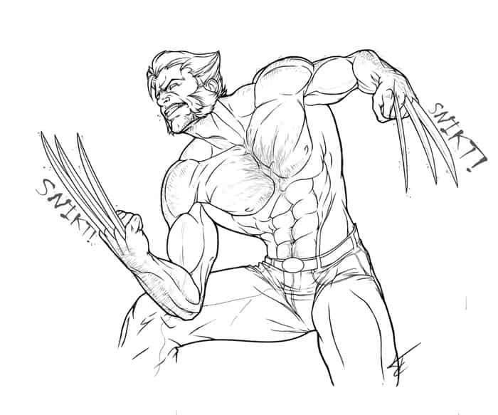 Wolverine Coloring Pages Outline - Coloring and Drawing