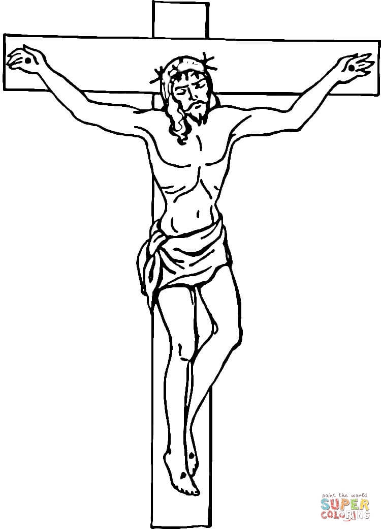 Jesus on the Cross coloring page | Free Printable Coloring Pages