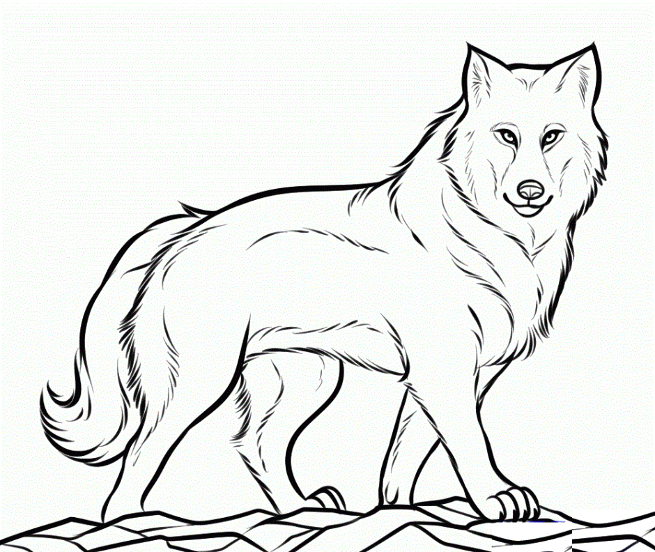 wolf coloring pages walking Coloring4free - Coloring4Free.com
