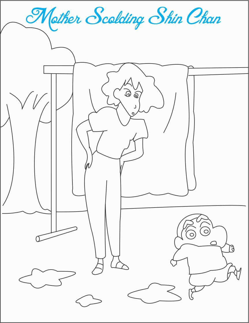 Shin Chan mother Coloring Page