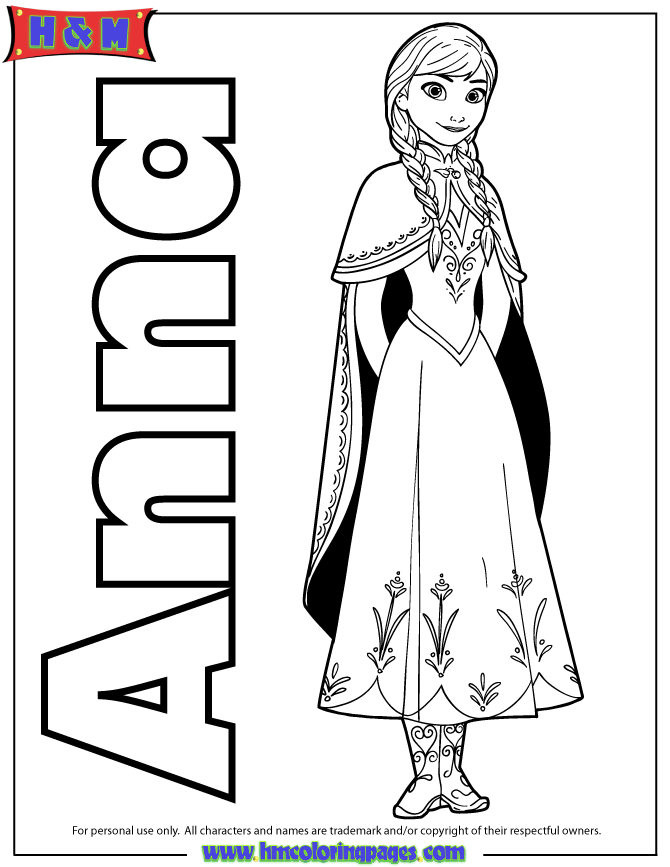 Disney Frozen Anna Coloring Pages - LetsColoring.com | shrinky ...