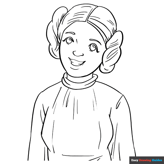 Princess Leia Coloring Page | Easy Drawing Guides