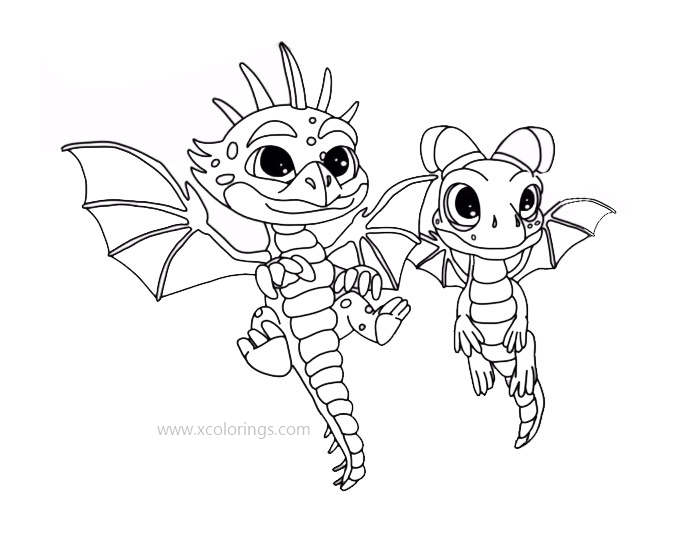 Dragons Rescue Riders Coloring Pages Cutter and Aggro - XColorings.com