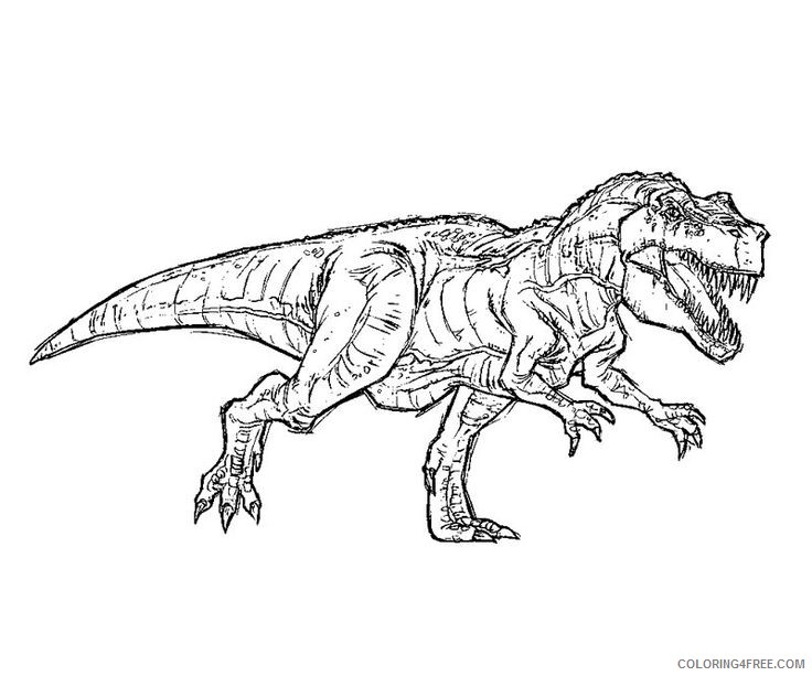 t rex jurassic park coloring pages Coloring4free - Coloring4Free.com