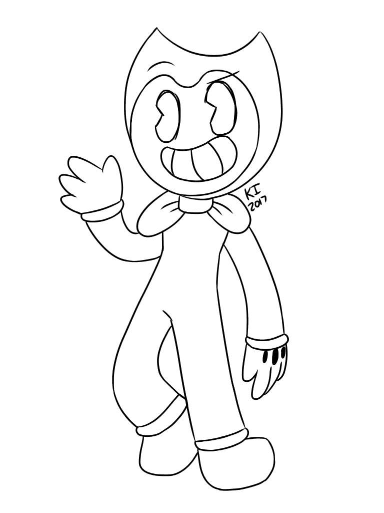 bendy and the ink machine coloring pages bendy and chara