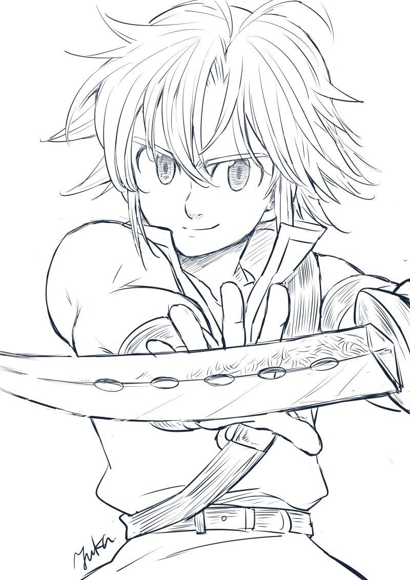 Meliodas Coloring Pages   Coloring Home