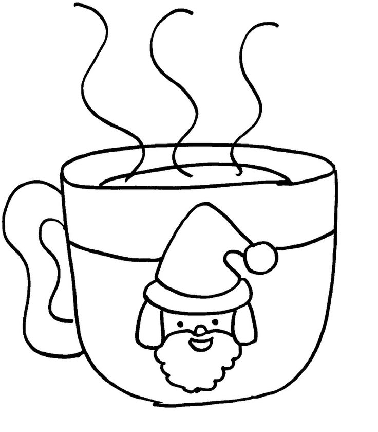 Hot chocolate mugs coloring pages