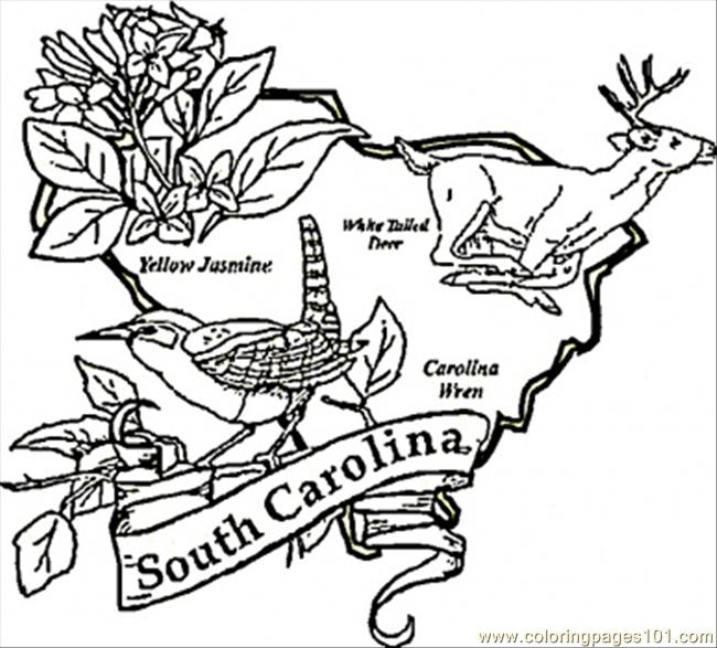 Southa Carolina Map Coloring Page - Free USA Coloring Pages :  ColoringPages101.com