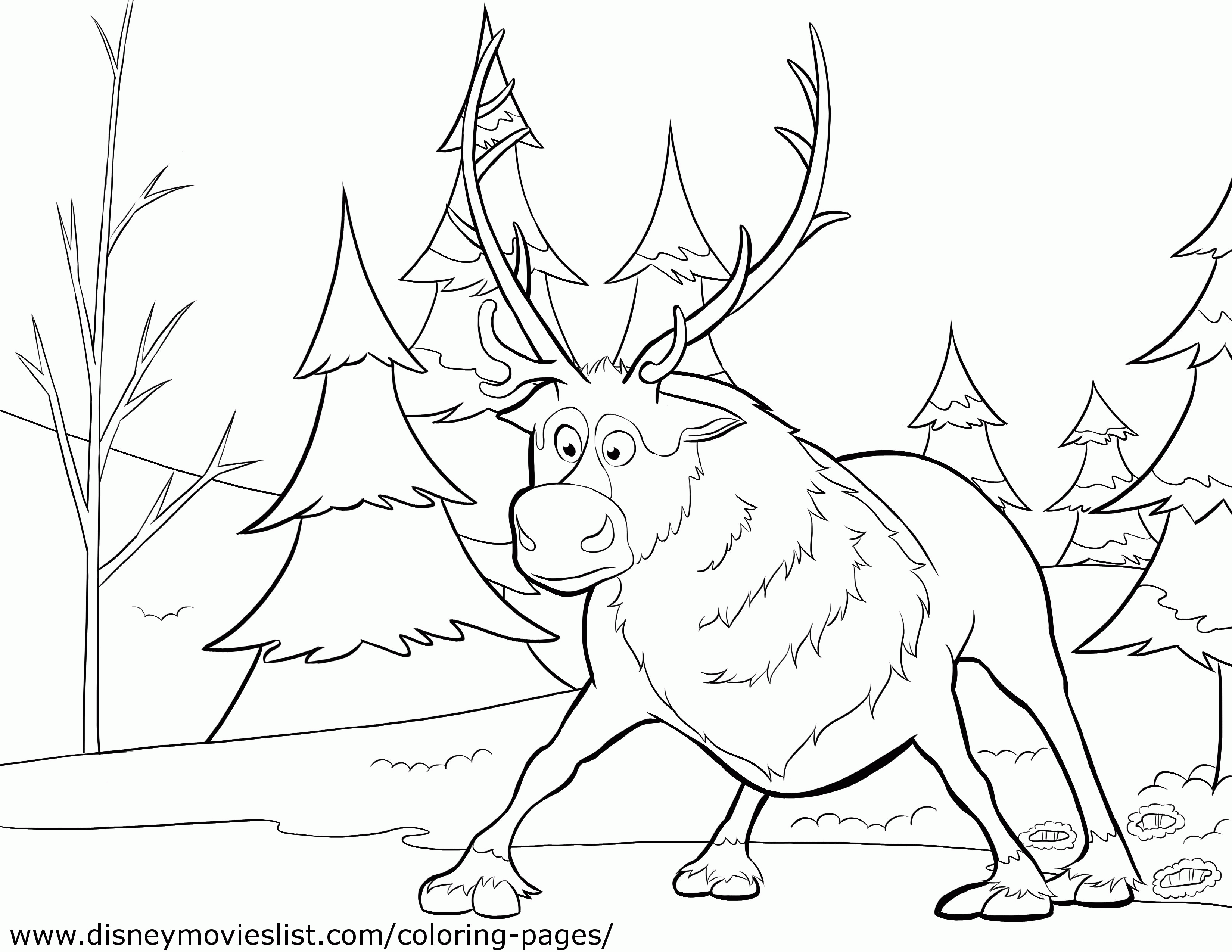 Sven on Ice - Disney's Frozen Coloring Pages Sheet, Free Disney Printable Frozen