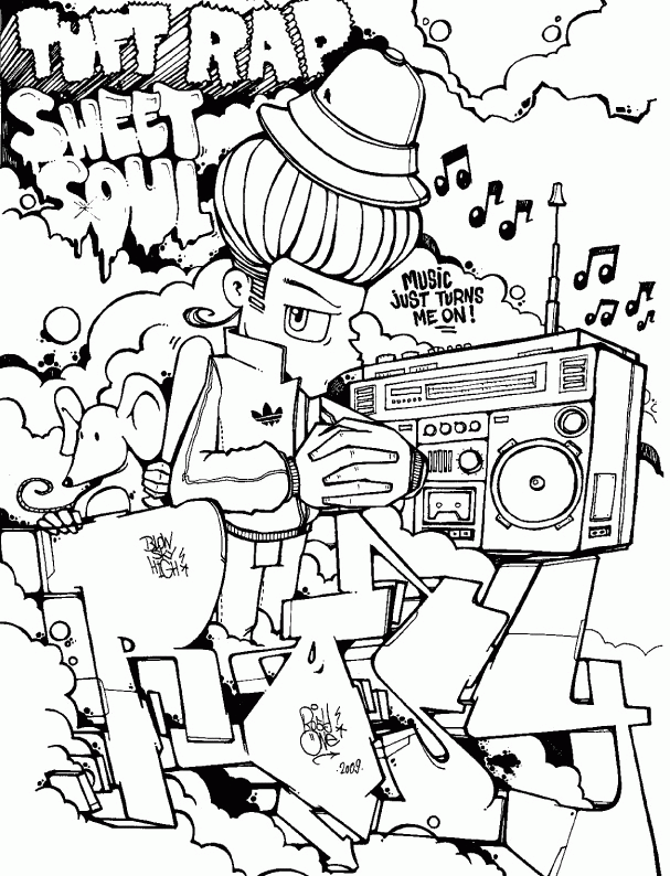 Free Printable Street Art Graffiti Coloring Pages