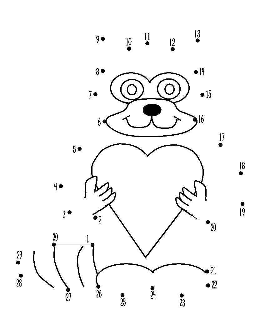 The Kissing Hand Dot To Dot Coloring Page