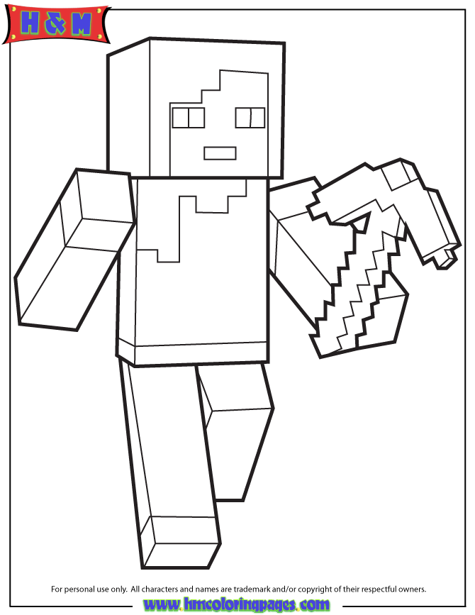 Minecraft Guy Coloring Pages