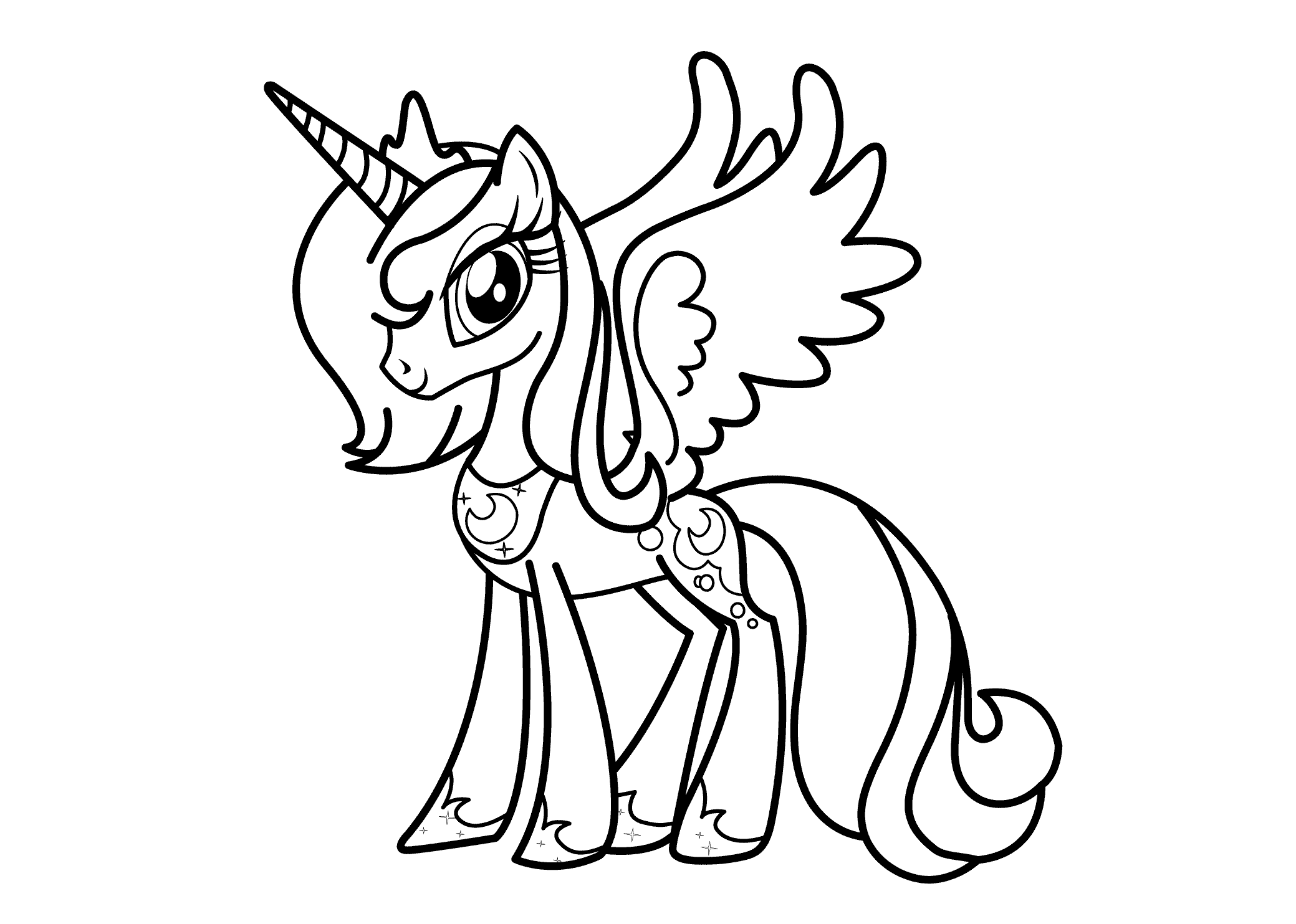 My Little Pony Princess Luna - Coloring Pages for Kids and for Adults