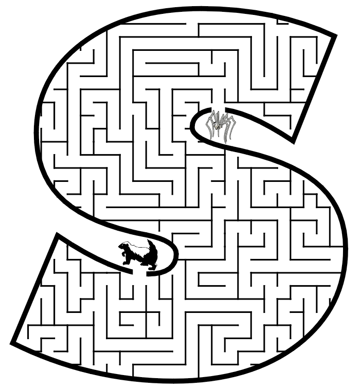 Maze Letter S Coloring Page