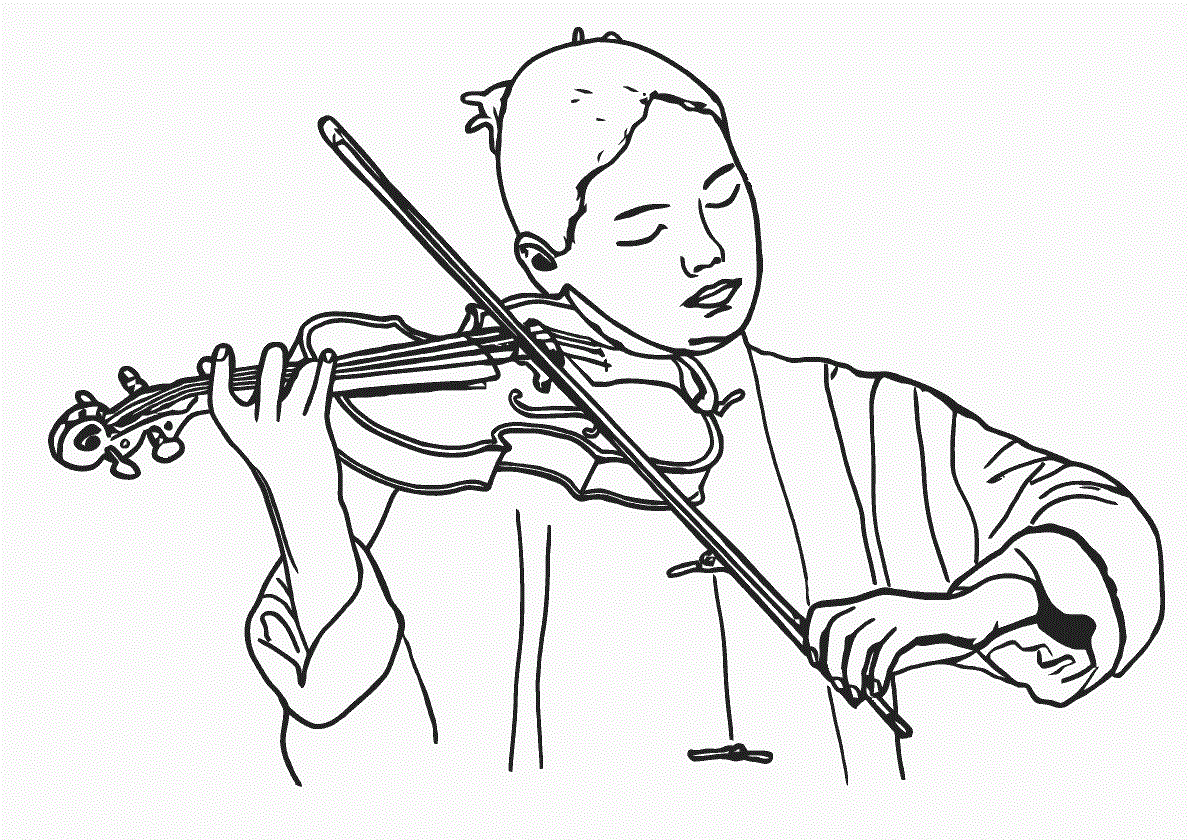 boy with a violin coloring pages for kids - Coloring Point ...