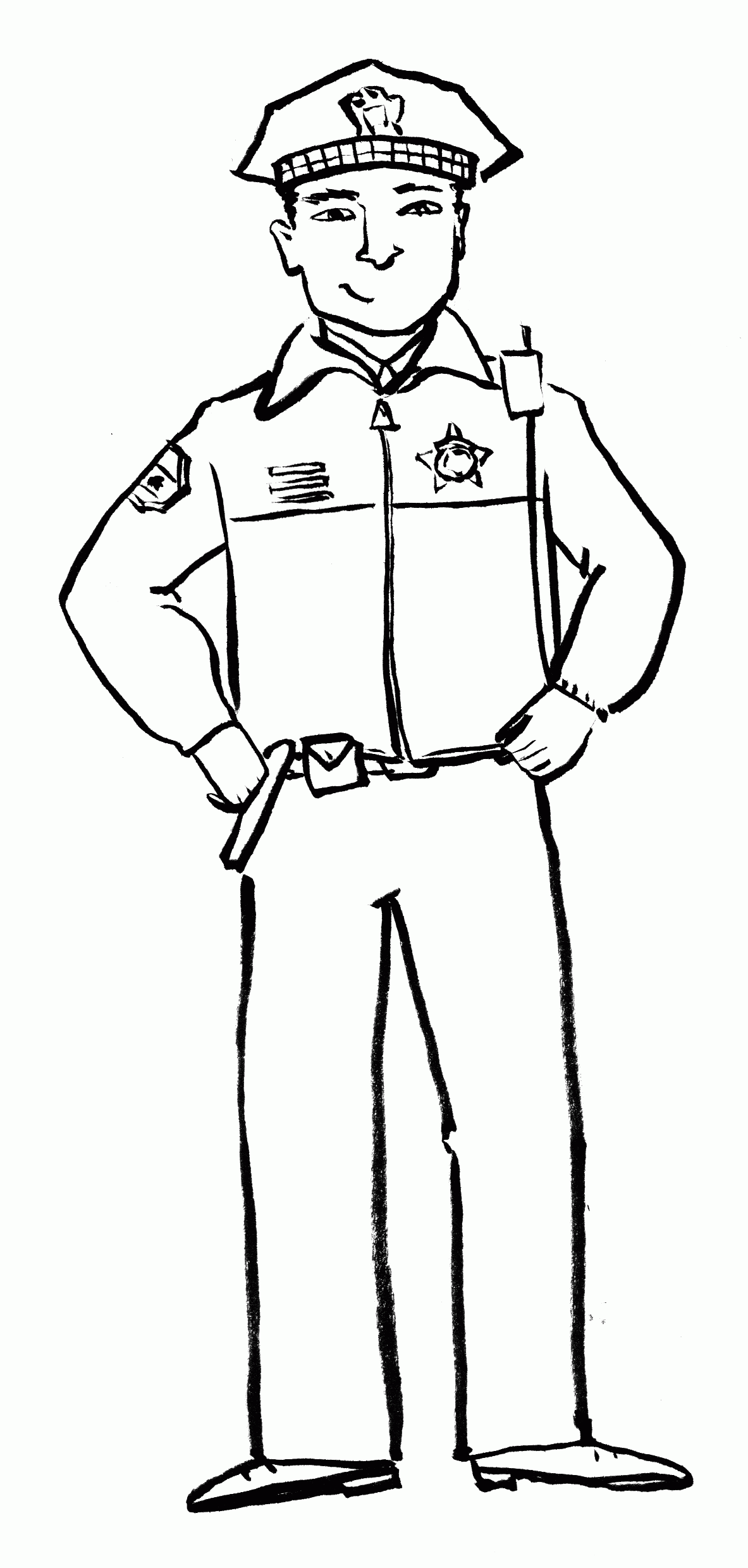 Policeman - Coloring Pages for Kids and for Adults