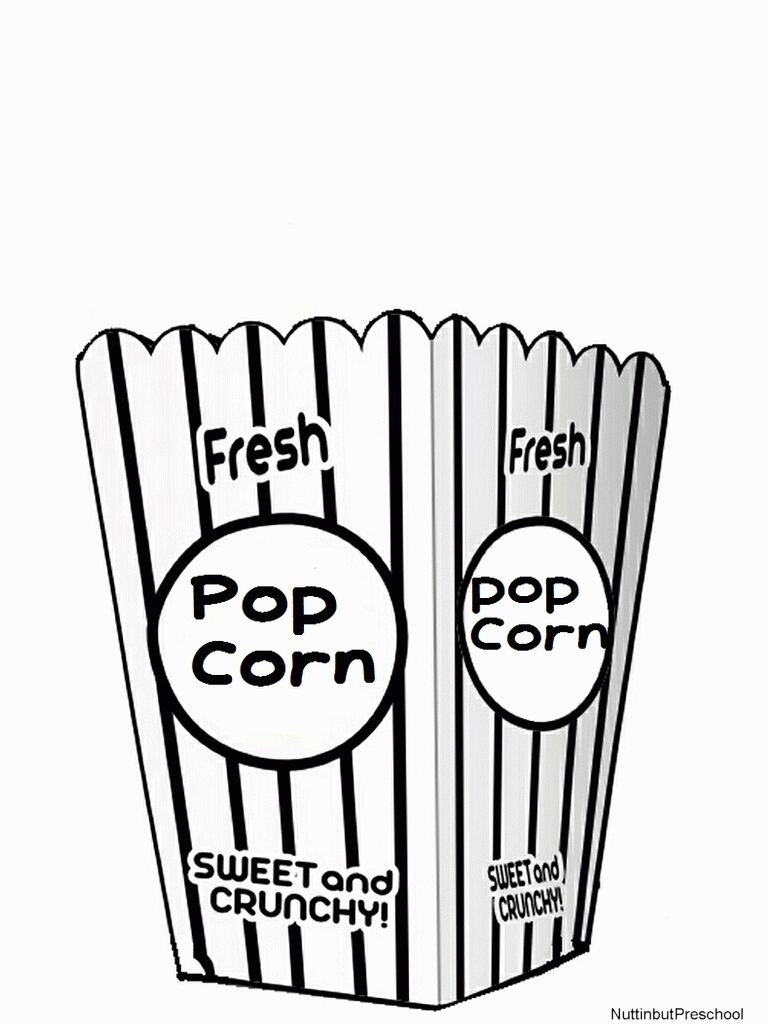 Popcorn coloring pages to download and print for free