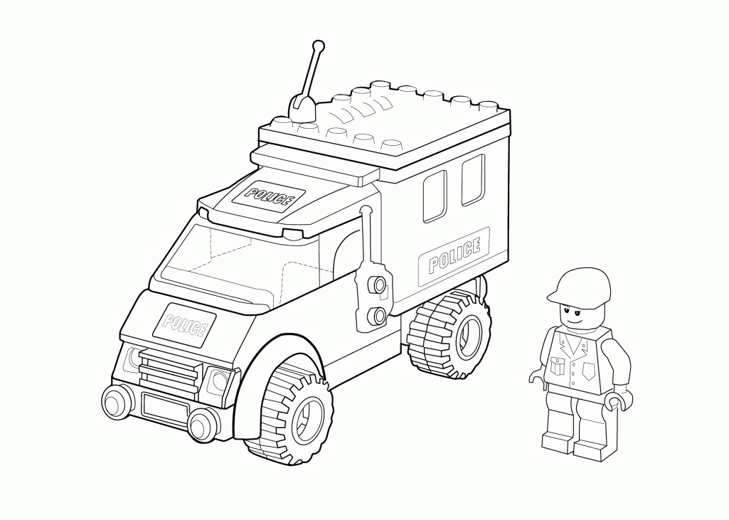 Lego Police Car Coloring Page For Kids Printable Free Lego Lego ...