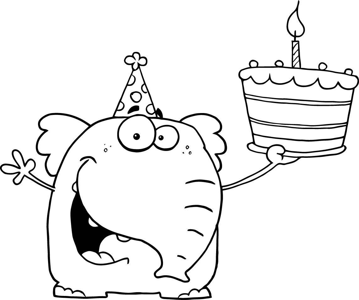 Happy Birthday Coloring Page - Coloring Pages for Kids and for Adults