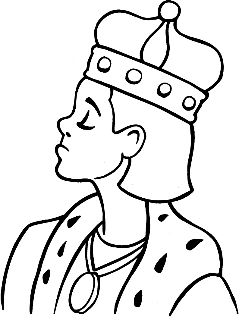 Coloring the young king with his crown on his head picture