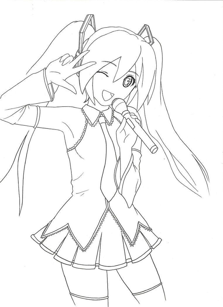Hatsune Miku Coloring Pages at GetDrawings.com | Free for ...