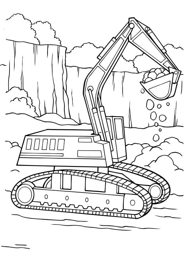 Digger, Digger Tractor is Digging Coloring Page: Digger Tractor Is ...