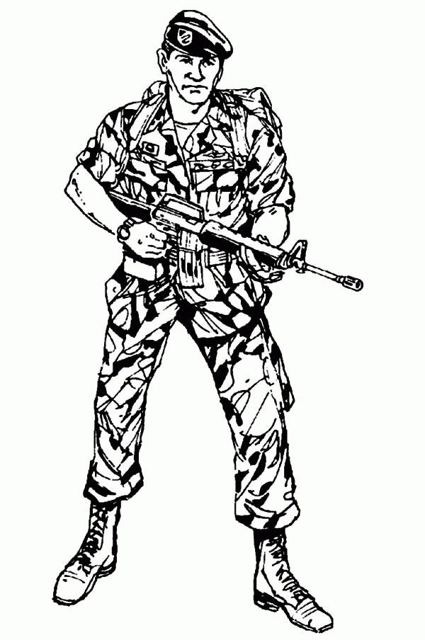 Army Soldier Coloring Page - Coloring Home