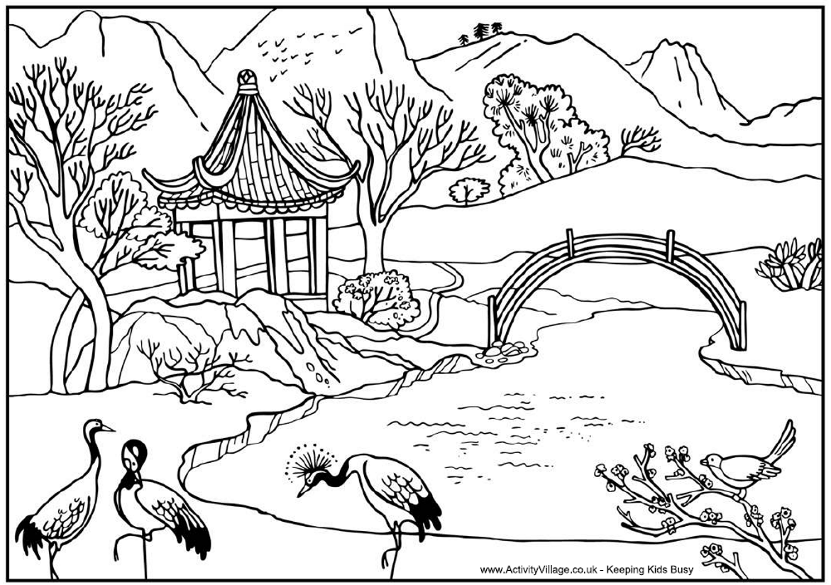 Landscape   Coloring Pages For Adults  Coloring landscapes to ...