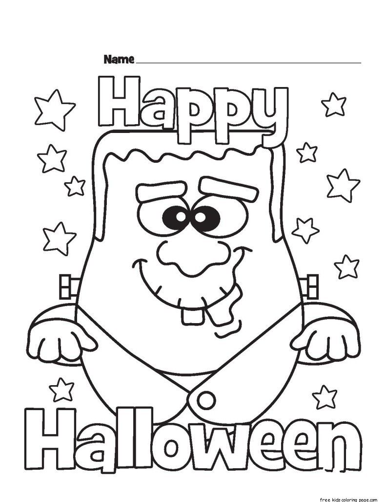 Halloween Happy Monster coloring pages for kidsFree Printable ...