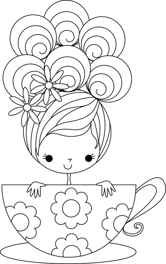 Stamping Bella Unmounted Rubber Stamp-Tilly The Teacup Girl ...